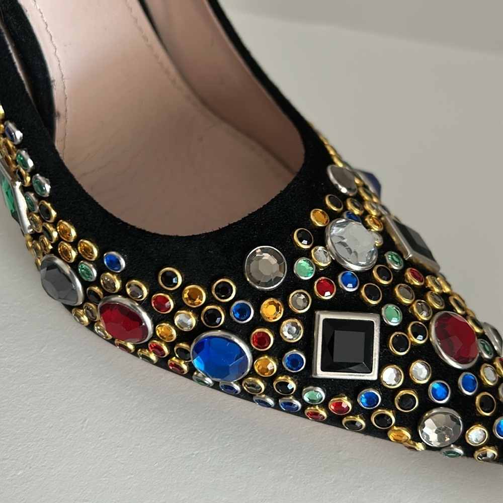 Authentic MIU MIU Crystal Jeweled Embellished Heels - Picture 10 of 15